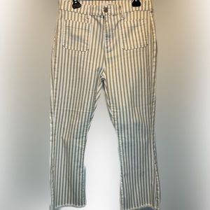 Loft high waist flare crop striped women’s jeans